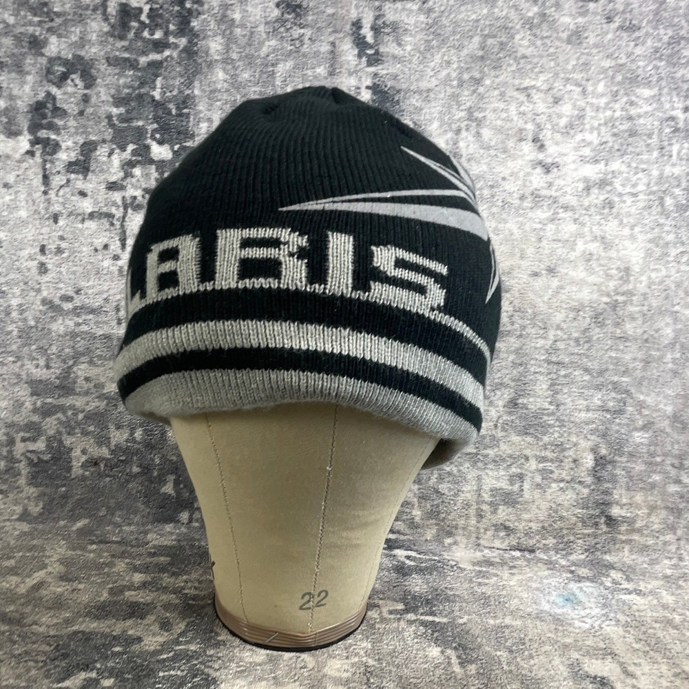 Vtg Polaris Mens OSFM Beanie Hat Black Green Star Logo Winter Knit Cap